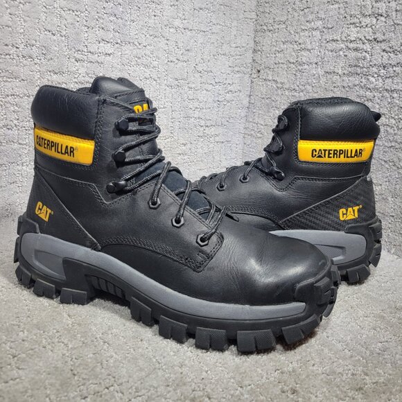 Caterpillar Invader Hi Men's Size 10.5M Black Leather Steel Toe Work Boot P91287 - Picture 7 of 11